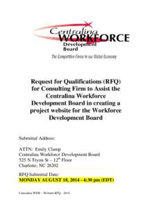 Procurement / Economic development / Workforce development / Request for proposal / Submittals / Proposal / Project management / Business / Sales / Marketing