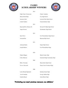 FASRO SCHOLARSHIP WINNERS 2014 Elijah Hurst Cornerstone  Charter Academy
