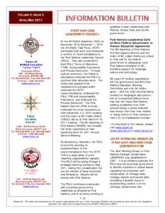 VOLUME 5, ISSUE 2 7l.com APRIL/MAY 2011 INFORMATION BULLETIN FIRST NATIONS