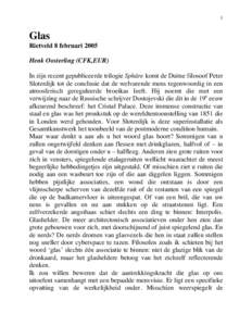 1  Glas Rietveld 8 februari 2005 Henk Oosterling (CFK,EUR) In zijn recent gepubliceerde trilogie Sphäre komt de Duitse filosoof Peter