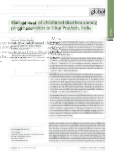 journal of  global Management of childhood diarrhea among private providers in Uttar Pradesh, India Christa L. Fisher Walker1,
