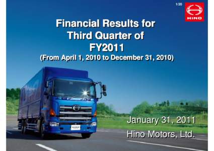 Transport / Land transport / Road transport / Toyota / Hino Motors / 3Q