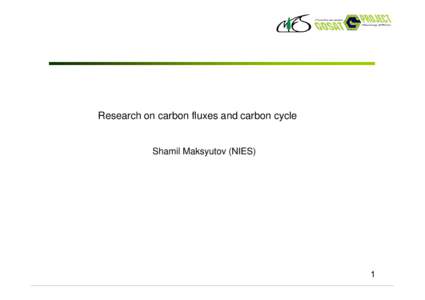 Research on carbon fluxes and carbon cycle  Shamil Maksyutov (NIES) 1