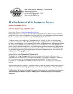 Call for papers and posters revised twice 2015 SRM