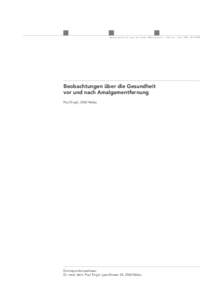 Separatdruck aus Schweiz Monatsschr Zahnm, Vol 108: [removed]Beobachtungen über die Gesundheit vor und nach Amalgamentfernung Paul Engel, 2560 Nidau