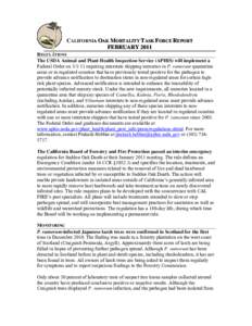 CALIFORNIA OAK MORTALITY TASK FORCE REPORT