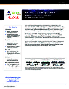 SOLUTION BRIEF  fastSQL Cluster Appliance: High Performance and Availability for Microsoft SQL Server
