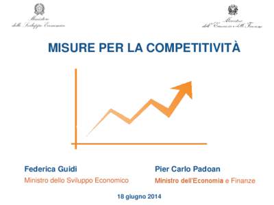 MISURE PER LA COMPETITIVITÀ  Federica Guidi Pier Carlo Padoan