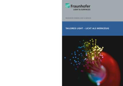FRAUNHOFER-VERBUND LIGHT & SURFACES  TAILORED LIGHT – LICHT ALS WERKZEUG INHALTSVERZEICHNIS
