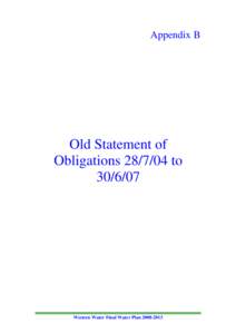 Appendix B  Old Statement of Obligations[removed]to[removed]