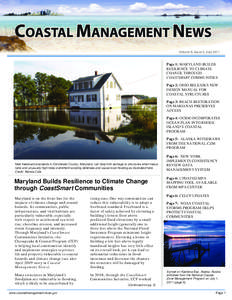 Volume 6, Issue 3, July[removed]Page 1: MARYLAND BUILDS RESILIENCE TO CLIMATE CHANGE THROUGH COASTSMART COMMUNITIES