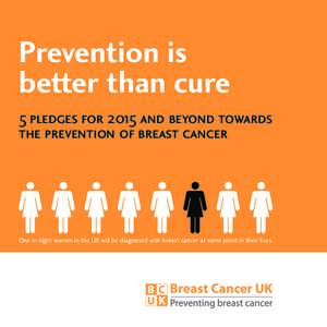 Prevention is better than cure 5 pledges for 2015 and beyond towards the prevention of breast cancer  One in eight women in the UK will be diagnosed with breast cancer at some point in their lives.