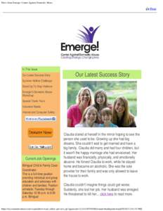 News from Emerge! Center Against Domestic Abuse