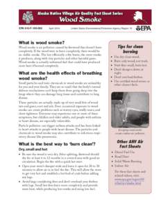 Alaska Native Village Air Quality Fact Sheet Series - Wood Smoke