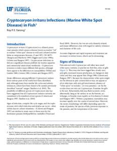 Cryptocaryon / Parasitology / Fish diseases and parasites / White spot / Ichthyophthirius multifiliis / Quinine / Formaldehyde / Myxobolus cerebralis / Oodinium / Fish diseases / Biology / Medicine