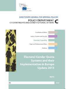 Electoral Gender Quota Systems and their Implementation in Europe - Update 2013