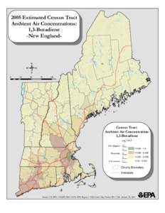 2005 Estimated Census Tract Ambient Air Concentrations in New England: 1,3-Butadiene