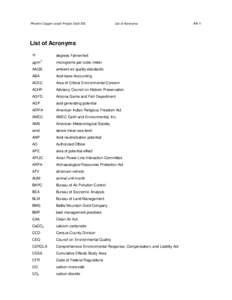 Phoenix Copper Leach Project Draft EIS  List of Acronyms List of Acronyms °F