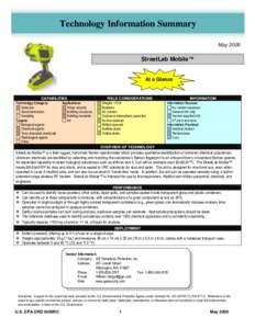 Technology Information Summary: StreetLab Mobile