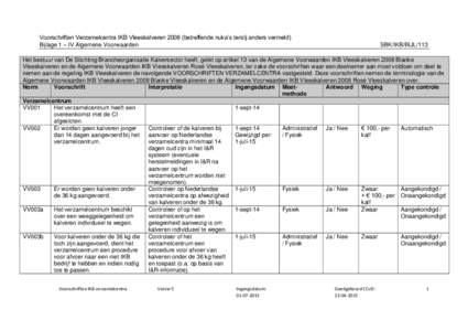 Voorschriften Verzamelcentra IKB Vleeskalverenbetreffende nuka’s tenzij anders vermeld) Bijlage 1 – IV Algemene Voorwaarden SBK/IKB/BIJL/113  Het bestuur van De Stichting Brancheorganisatie Kalversector heeft,