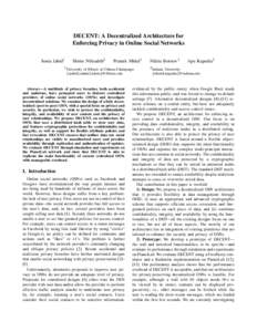 Computing / Distributed hash table / Internet privacy / Peer-to-peer / Public-key cryptography / PlanetLab / Privacy / Computer security / Kademlia / Distributed data storage / Ethics / Security