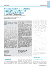 A Characterization of Local LOINC Mapping for Laboratory Tests in Three Large Institutions