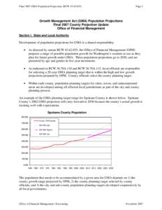 Growth Management Act Population Projections