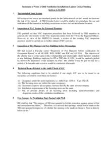 Summary of Notes of 26th Ventilation Installations Liaison Group Meeting (held on[removed]Pre-insulated Duct System BD accepted that use of pre-insulated panels for the fabrication of air duct would not increase