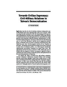 57  Fravel Towards Civilian Supremacy: Civil-Military Relations in