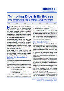 Tumbling Dice & Birthdays Understanding the Central Limit Theorem