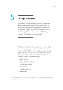 91  5 Change processes in which my writing on change processes, theories and