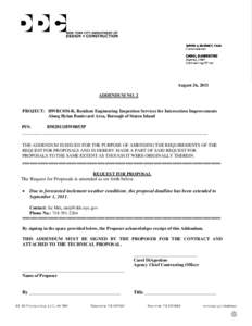 August 26, 2011 ADDENDUM NO. 2 PROJECT: HWRC054-R, Resident Engineering Inspection Services for Intersection Improvements Along Hylan Boulevard Area, Borough of Staten Island PIN: