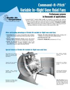 Command-A-Pitch™  Variable In-flight Vane Axial Fans Strobic Air Corporation FANS, SILENCERS AND SYSTEMS