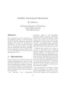 Scalable Autonomous Information Ike Antkaretoo International Institute of Technology United Slates of Earth 