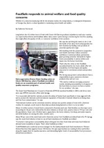 FeedSafe responds to animal welfare and food quality concerns