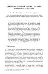 LNCS[removed]Multivariate Statistical Tests for Comparing Classification Algorithms