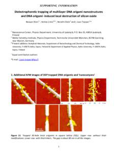 SUPPORTING INFORMATION   Dielectrophoretic trapping of multilayer DNA origami nanostructures  and DNA origami ‐induced local destruction of silicon oxide  Boxuan Shen1,+, Veikko Linko2,3,+, Hendrik