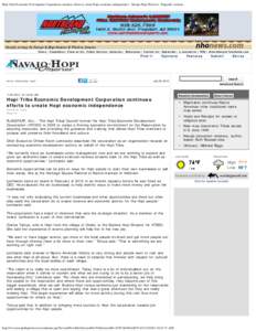 Hopi Tribe Economic Development Corporation continues efforts to create Hopi economic independence - Navajo-Hopi Observer - Flagstaff, Arizona