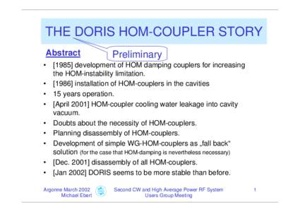 Microsoft PowerPoint - The DORIS HOM-Coupler Story - History.PPT