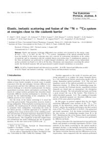 Eur. Phys. J. A 1, 143–THE EUROPEAN PHYSICAL JOURNAL A c Springer-Verlag 1998 °