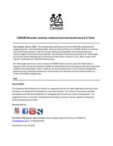 Microsoft Word - CANARI Media Release[removed]