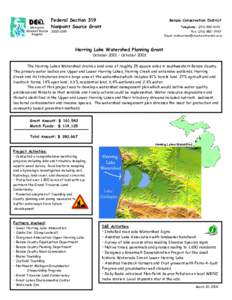 Herring Lakes Watershed Planning Grant Fact Sheet