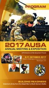 PROGRAM  2017 AUSA ANNUAL MEETING & EXPOSITION A Professional Development Forum