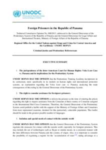 Foreign Prisoners in the Republic of Panama Technical Consultative Opinion No[removed], addressed to the General Directorate of the Penitentiary System of the Republic of Panama and the General Directorate for Legal Aff