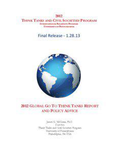 Academia / Research / Politics / CAEI / The Center for Economic and Social Development / Think tanks / Think Tanks and Civil Societies Program / James McGann