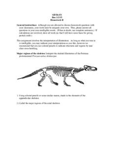 GEOL431 DueHomework II General instructions: Although you are allowed to discuss homework questions with your classmates, your work must be uniquely your own. Thus, please answer all questions in your own intelli