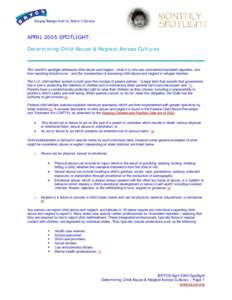 Social programs / Child welfare / Domestic violence / Child Protective Services / Foster care / Child protection / Child Abuse Prevention and Treatment Act / Mandated reporter / Abuse / Family / Child abuse / Childhood