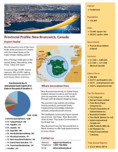 Capital: • Fredericton Population: • 755,464