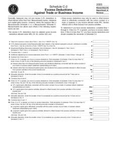 Schedule C-2 Excess Deductions Against Trade or Business Income Generally, taxpayers may not use excess 5.3% deductions to offset interest (other than from Massachusetts banks), dividends and capital gains income. Howeve