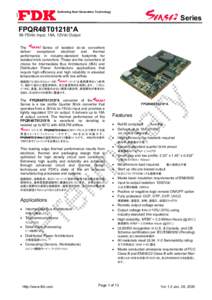 Delivering Next Generation Technology  Series FPQR48T01218*A  36-75Vdc Input, 18A, 12Vdc Output